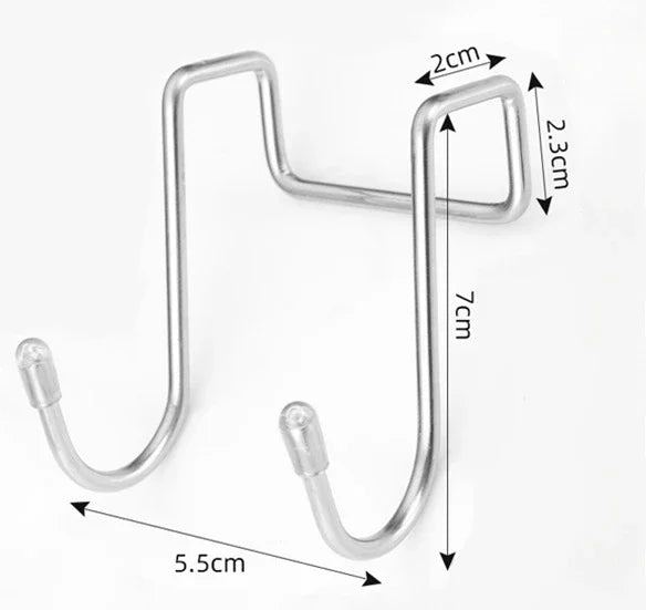 Colgador de puerta de acero inoxidable en forma de S, sin necesidad de taladrar, para armario, pared, para ropa, abrigos, almacenamiento en casa y jardín. 