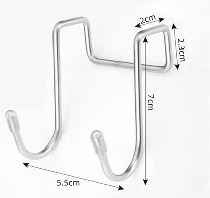 Cabide traseiro da porta de aço inoxidável em forma de S, ganchos de armário sem perfuração, ganchos de parede para roupas, casaco, armazenamento doméstico, jardim