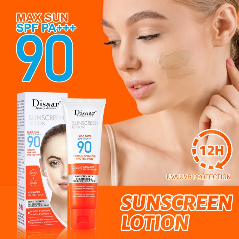 50ml protetor solar corporal facial clareamento creme solar protetor de pele creme anti-envelhecimento óleo-controle hidratante spf 90 +++ rosto