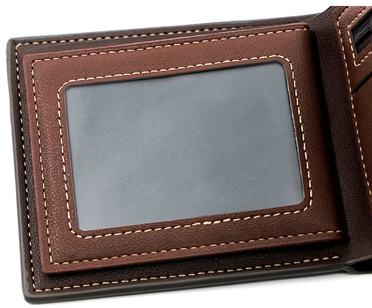 2023 New Short Men Wallets Slim Card Holder Male Purses Luxury PU Leather Coin Pocket High Quality Small Men's Wallet