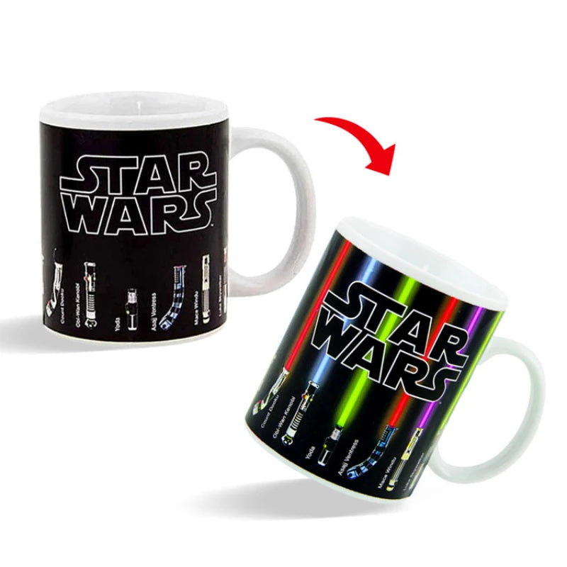 Creative Star Wars Lightsaber Heat Response Ceramic Color-changing Mug Warm Coffee Mug Milk Cup Office Drink Cup