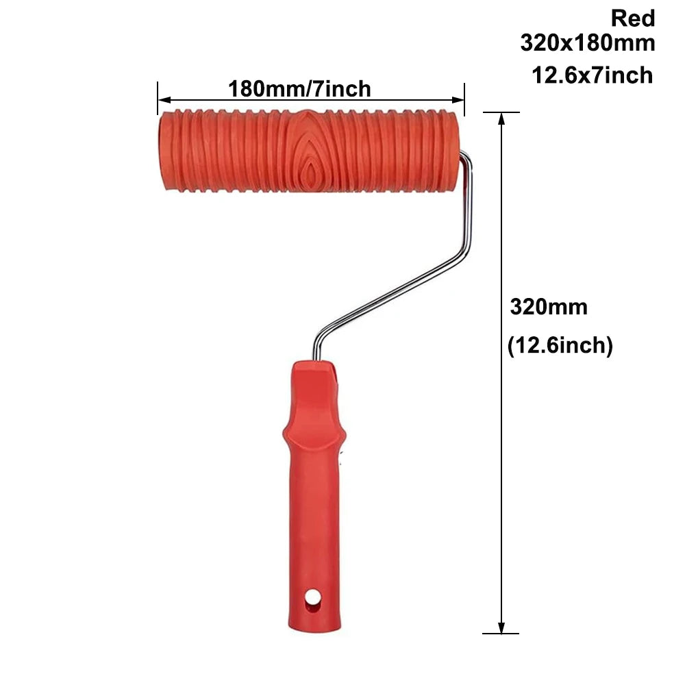 Wood Graining Tool Set Fake Wood Grain Roller Painting with Hand DIY Rubber Graining Tool for Wall Room Art Paint Decoration