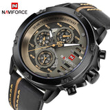 NAVIFORCE Men's Watch Top Brand Luxury Waterproof 24-Hour Date Quartz Watch Men Leather Sport Wristwatch Men Waterproof Clock