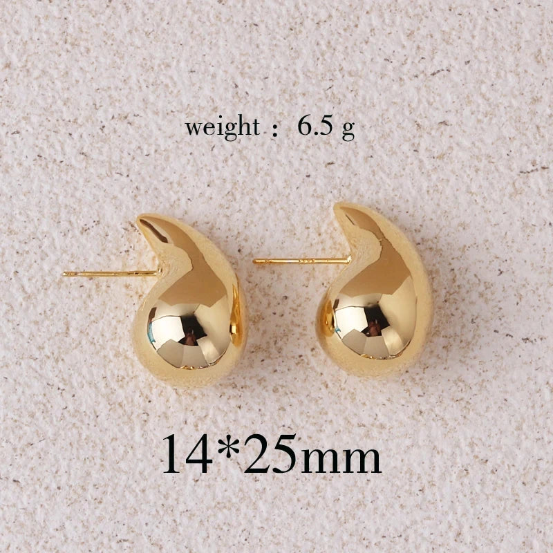 Pendientes colgantes extragrandes para mujer, aros grandes y gruesos para niña, hipoalergénicos, ligeros y chapados en oro. 