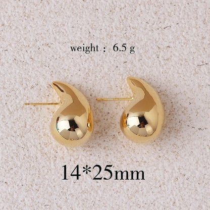 Pendientes colgantes extragrandes para mujer, aros grandes y gruesos para niña, hipoalergénicos, ligeros y chapados en oro. 