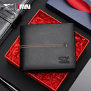 Septwolves Genuine Leather Wallets For Men Original Leather Wallet Man Cowhide Wolf Pattern With Brand Box Father Lover Gift