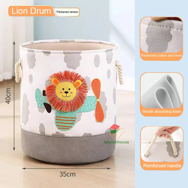 Folding Storage Basket Linen Storage Fabric Wardrobe Office Bedroom Closet Toys Laundry Basket With Handle Storage Organizer new
