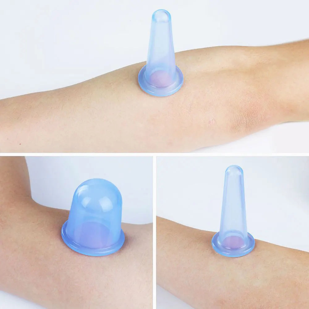 4-Piece Set Silicone Vacuum Cupping Set Cupping Cups Cans Suction Cup Therapy Back Body Detox Massage Anti Cellulite