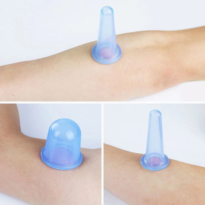 4-Piece Set Silicone Vacuum Cupping Set Cupping Cups Cans Suction Cup Therapy Back Body Detox Massage Anti Cellulite