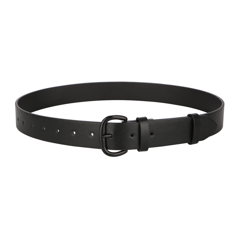 Women's Casual Leather Belt with black Buckle Versatile Waist Accessory for Jeans and Everyday Outfits