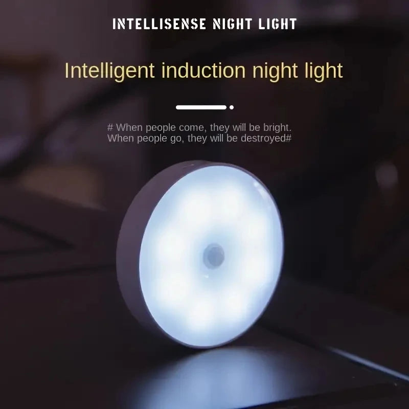 1 Luminária Noturna com Sensor de Movimento – Lâmpada LED Sem Fio para Quarto, Escada, Closet e Decoração de Ambientes