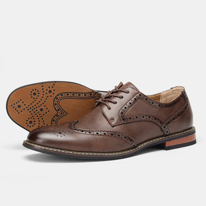 Size 7~13 Brogue Dress Shoes Man Wedding Leather Social Shoe Male