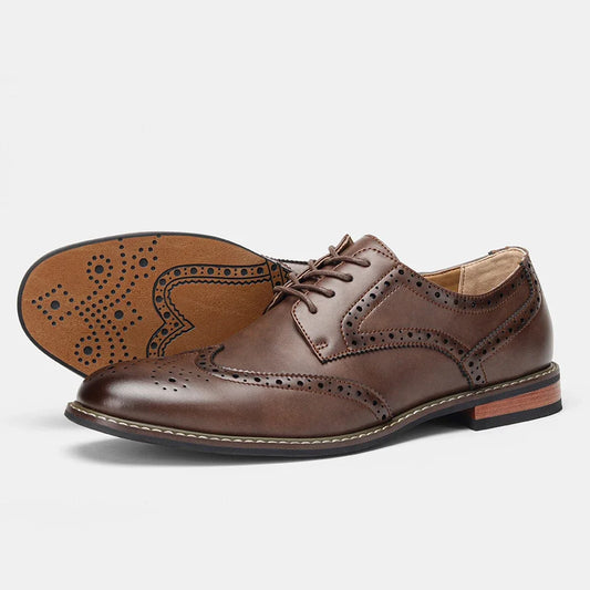 Size 7~13 Brogue Dress Shoes Men's Wedding Leather Social Shoes Male