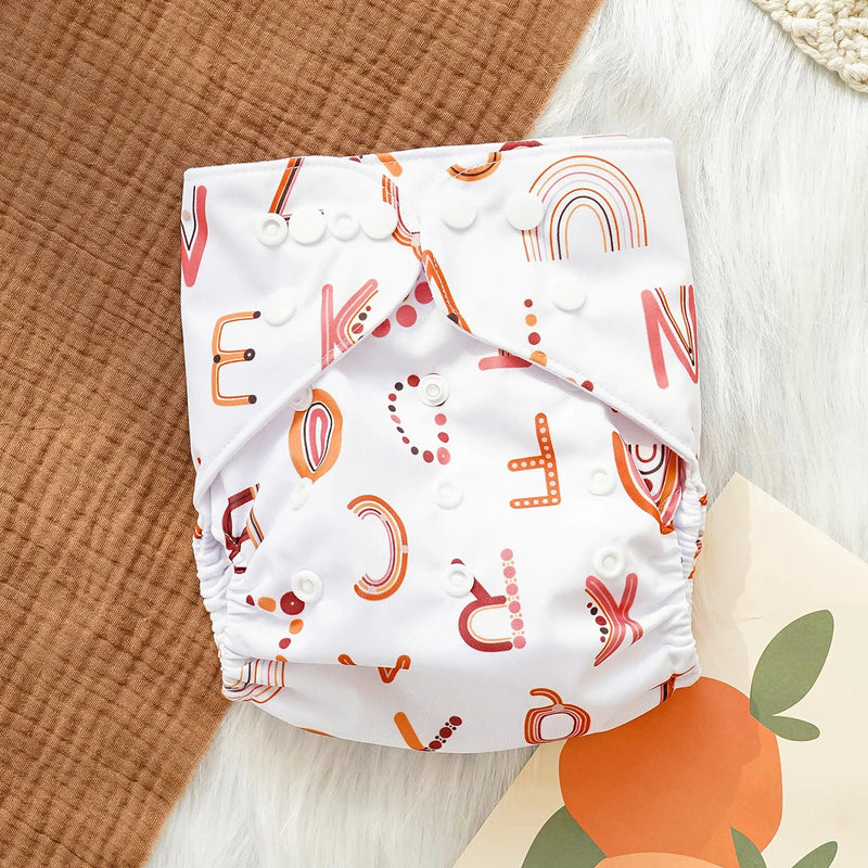 Pañales de tela para bebé, impermeables, reutilizables, ajustables, ecológicos, 100 % poliéster.