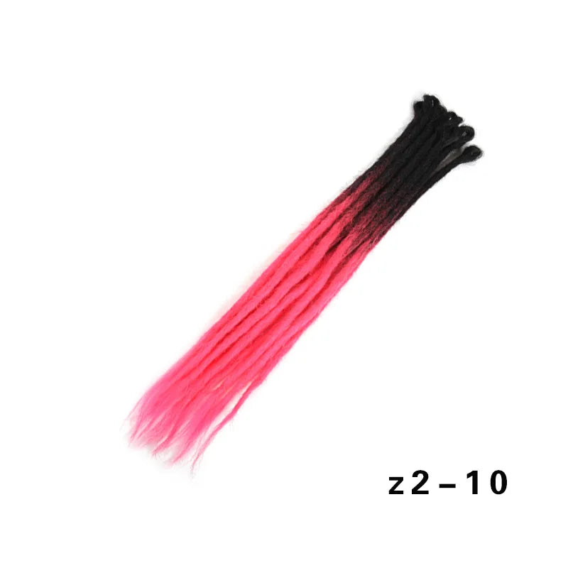 20 Polegada sintético 100% artesanal dreadlock extensões de cabelo fino crochê trançado cabelo backcombed dreads reggae estilo cabelo hippie