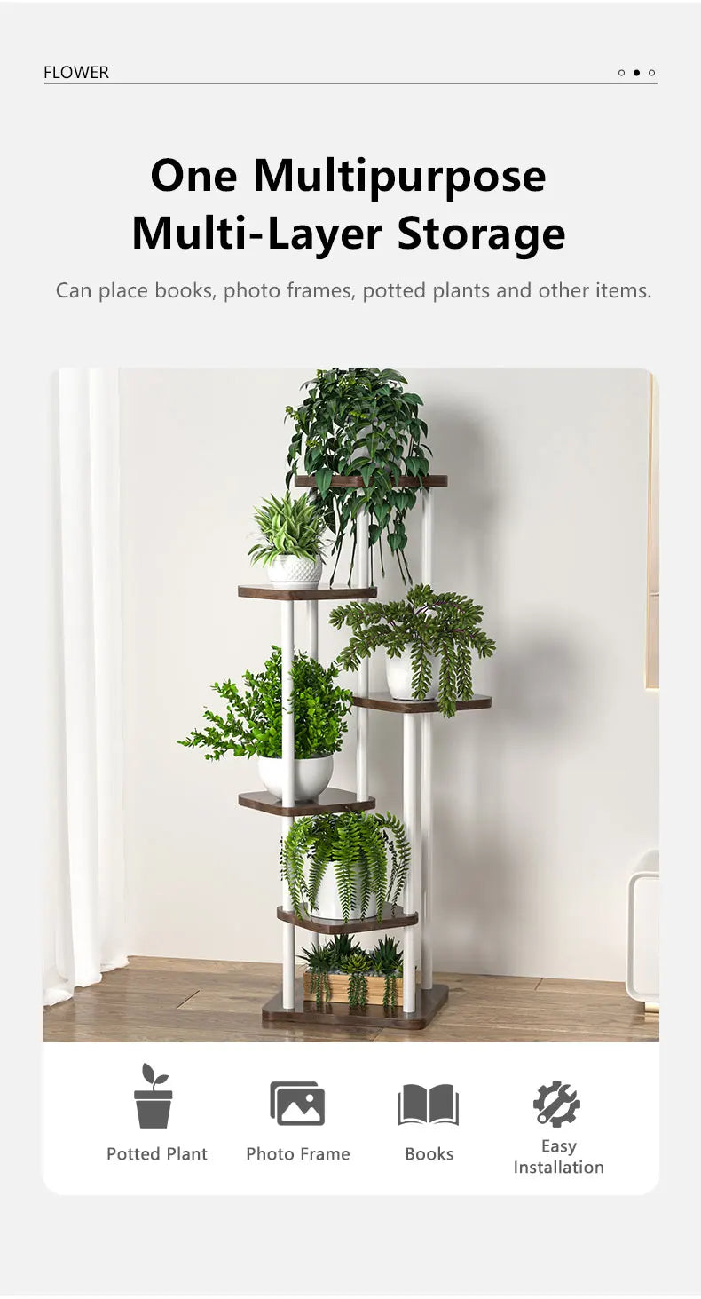 Estante de almacenamiento para plantas y flores, de 4, 5 y 6 niveles, organizador de almacenamiento para jardín interior y balcón.