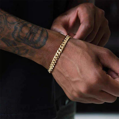 3-11mm Thick Waterproof Chain Bracelet for Men Stainless Steel Cuban Chain Wristband Classic Punk Heavy Men's Jewelry Gift