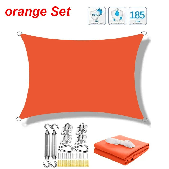 300D Waterproof Sun Shelter Sunshade Protection Shade Sail Awning Camping Shade Cloth Large For Outdoor Canopy Garden Patio