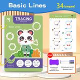 Caderno de Exercícios Mágico Reutilizável de 34 Páginas para Caligrafia e Desenho, Treinamento Educativo de Controle da Caneta, Inclui Caneta e Apagador; Essencial para Aprendizado, Uso em Sala de Aula e Presente de Anive