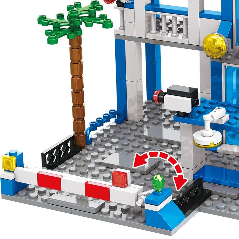 Police station building blocks, children's educational building block toys, Christmas gifts, birthday gifts (503 pieces)