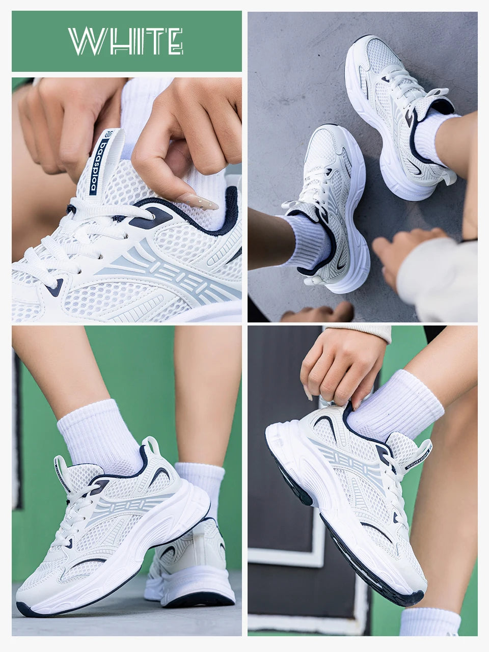 Baasploa Women Running Shoes 35-42 Fashion Lightweight Mesh Breathable Sport Shoes Comfort Soft Female Outdoor Casual Sneakers
