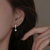 Softpig real 925 prata esterlina zircão 4mm estrela minúsculos brincos para mulheres jóias finas minimalista orelha buraco cuidados acessórios