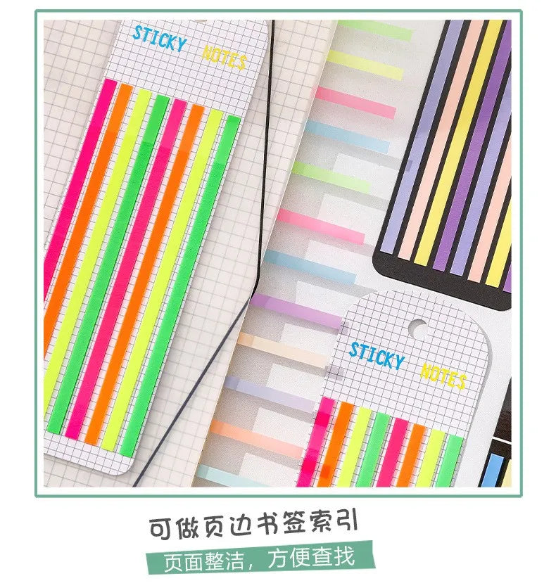 160 unidades de cintas adhesivas transparentes para resaltar, extraíbles, Morandi Neon, notas adhesivas transparentes, útiles escolares y de oficina.