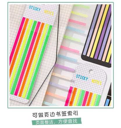 160 unidades de cintas adhesivas transparentes para resaltar, extraíbles, Morandi Neon, notas adhesivas transparentes, útiles escolares y de oficina.