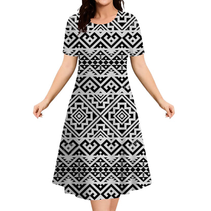 2026 New Floral Graphic Print Women's Dresses Elegant Ladies Summer Dress Casual Retro Plus Size Female Fashion Loose Dress 9XL