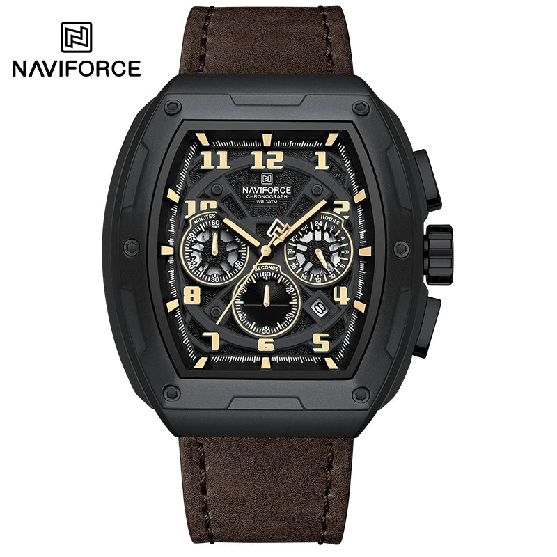 NAVIFORCE Luxury Brand Men Sports Watch Quartz 24 Hours Chronograph Waterproof Male Wristwatches Date Display Clock Reloj Hombre