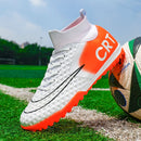 Professional Society Football Boot Men High-top Leather Lightweight TF/FG Five-a-side Soccer Shoes Childrens Football Shoes Kids