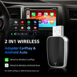 Wireless Carplay Adapter Android Auto 2-in-1 Smart Dongle 2025 5G WIFI For iPhone Android Phone For Volvo Benz MG Kia Chery VW