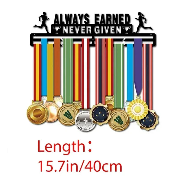 Rack de exibição de medalha de corrida de maratona, cabide de suporte, organizador para parede, esportes de corrida