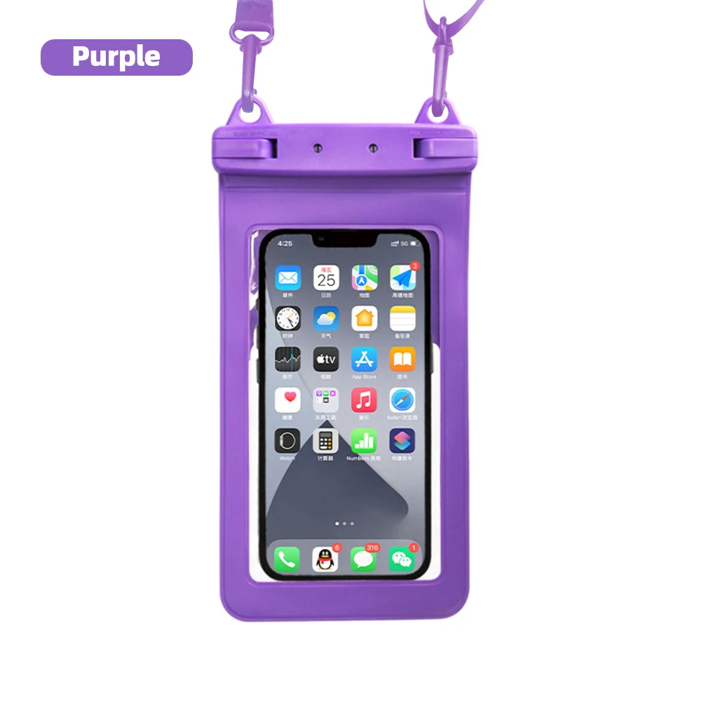 Funda impermeable FONKEN para teléfono, transparente, para la nieve, la selva tropical, bolsa seca, bolsa para natación, fundas grandes para teléfono móvil.