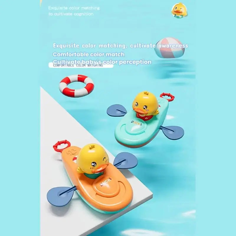1 Pc Little Yellow Duck Kayak Toy Swimming Pool Bathroom Toy Classic Water Toy Cute Bath Toys Cartoon  Little Yellow Duck Boatin
