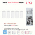 Mini Pocket Printer 5 Rolls Of Self-Adhesive Paper Portable Thermal Printer For Printer Suitable For Home Office Study And Work