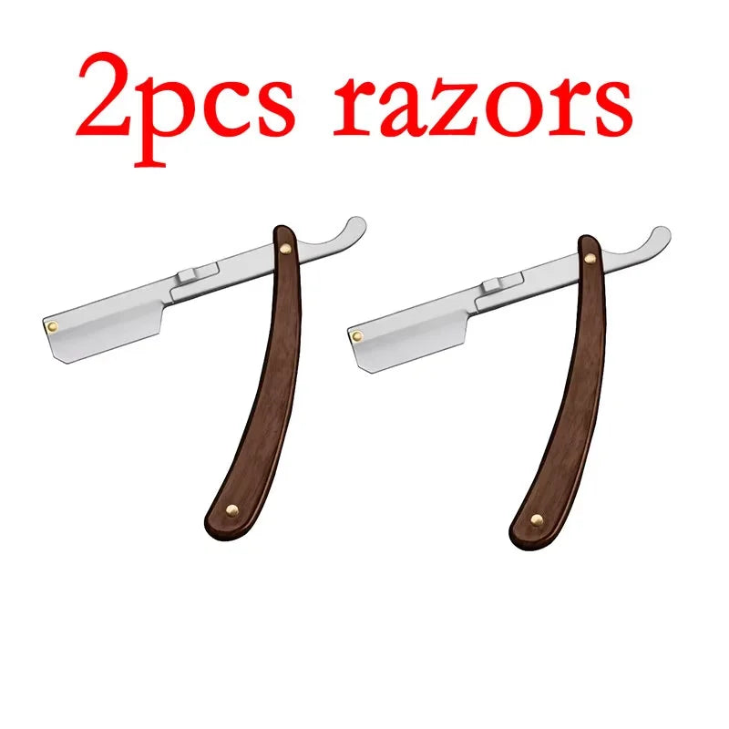 Stainless Steel Folding Shave Knife Beard Straight Razor Hair Dressing Tool Men Manual Convenience Hair Trimmer Shaver Barbeador