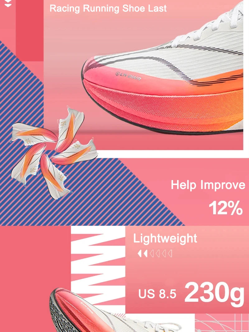 Li-Ning Men's RED HARE 8 PRO Racing Running Shoes BOOM Cushion LN DWR Water Repellent Breathable LiNing Wearable Sneaker ARPV015