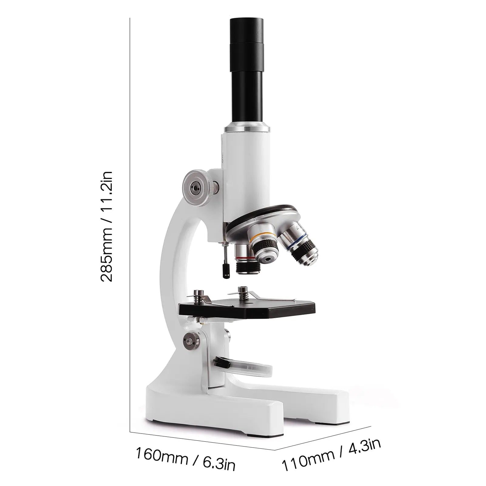 Microscopio óptico monocular 64X-2400X para niños de primaria, ciencias, biología experimental, microscopio digital