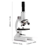 Microscopio óptico monocular 64X-2400X para niños de primaria, ciencias, biología experimental, microscopio digital