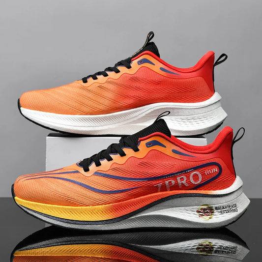 Summer Men's Running Shoes New Professional Carbon Plate Sports Training Shoes Outdoor Non-slip Shock-absorbing Tennis Shoes