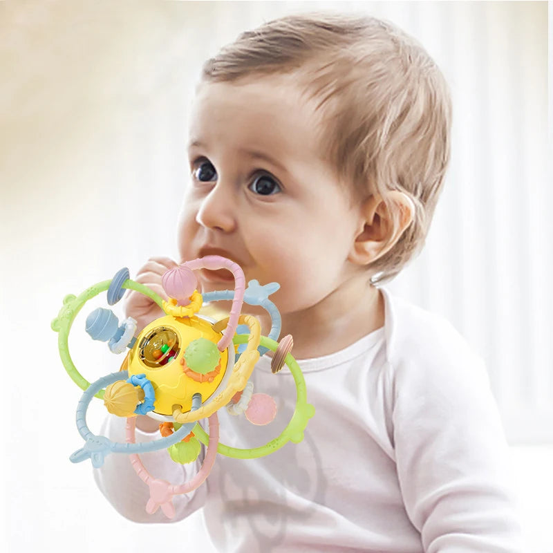 Baby Teething Toys Silicone Chew Teether Teethers for Babies Development Baby Rattle Newborn Infant Sensory Baby Toys 0-3-6-12 M