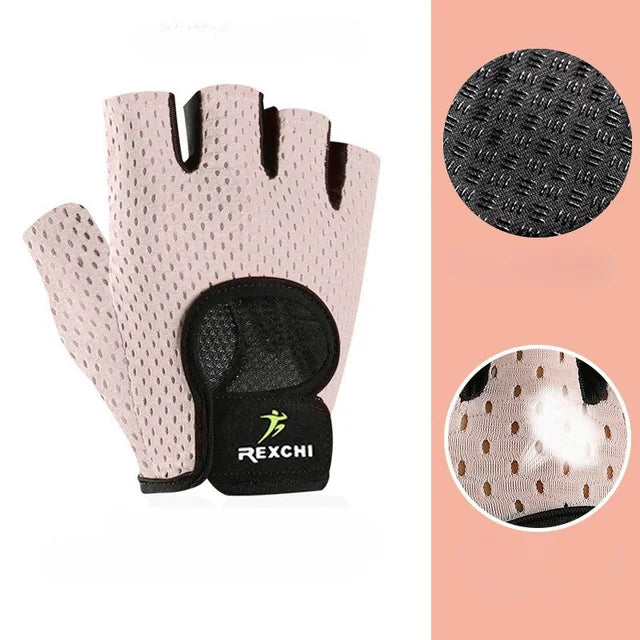 Guantes de entrenamiento antideslizantes de medio dedo para hombres y mujeres, levantamiento de pesas, gimnasio, fitness, culturismo, ciclismo, protector de palma. 