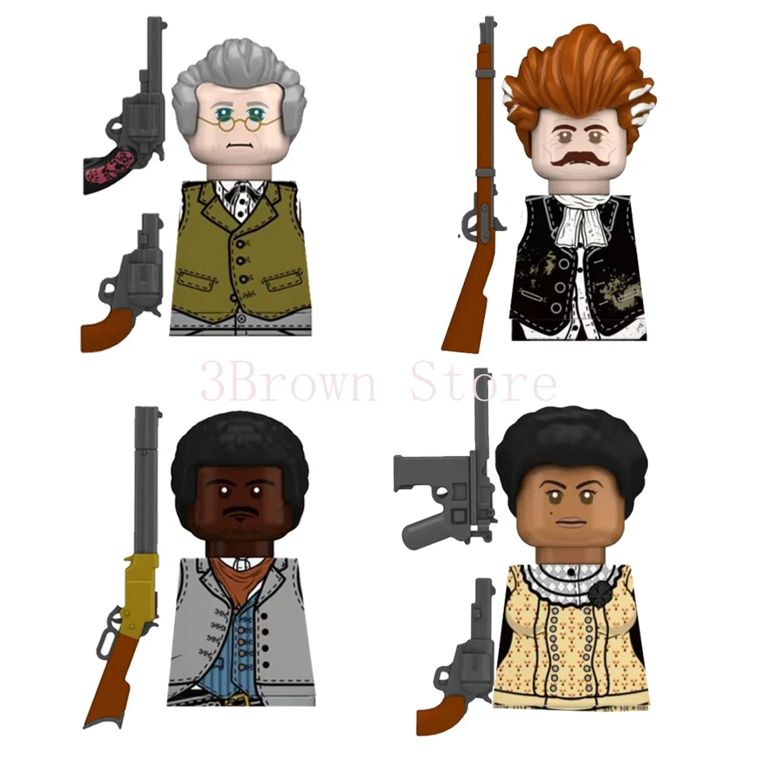 MOC Medieval Building Blocks Castle Knight Western Cowboy Historical Army Cavalry Horse Soldier Gun Kid Toy Gift Brick DIY S040