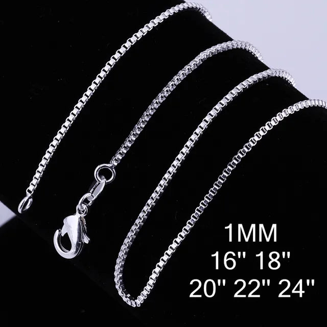 Colar de Corrente Cobra para Homens e Mulheres, prata esterlina 925, moda tira, alta qualidade, 1mm