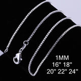 Colar de Corrente Cobra para Homens e Mulheres, prata esterlina 925, moda tira, alta qualidade, 1mm