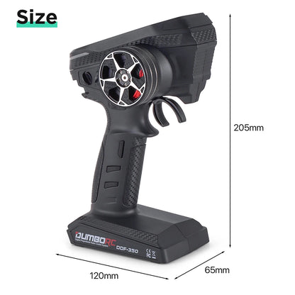 Control remoto digital DUMBORC 2.4G 10CH DDF-350, transmisor con receptor para coche, barco, tanque, sistema LCD FHSS