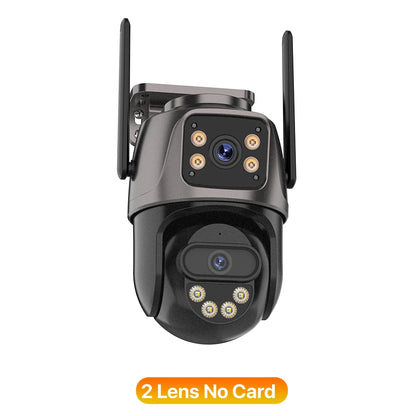 Three Screen WIFI IP Camera Outdoor 4K Dual Lens PTZ Camera Ai Human Detection IP66 Waterproof CCTV Video Security Camera iCsee
