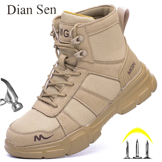 Indestructible Work Boots Safety Shoes Men Steel Toe Puncture-Proof Sneakers Women Non-Slip Work Shoes Male Tactical Boots