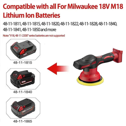 Cordless Car Polisher 8 Gears Adjustable Auto Electric Waxing Sanding Sealing Glaze Tool Fit Makita/Dewalt/Milwaukee 20V Battery